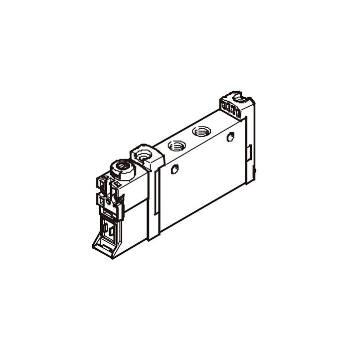 Tubular valve G1/4、Two-position five-way valve, single electronic control，External leader、气复位/机械弹簧复位、阀宽18 mm、 FV-L18-M52-RZT-G14、574437